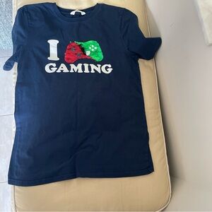 H&M Blue Short Sleeve Gaming Tee red green sequins sz 14 170cm